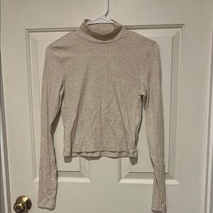 American Eagle Outfitters Beige Long Sleeve Top